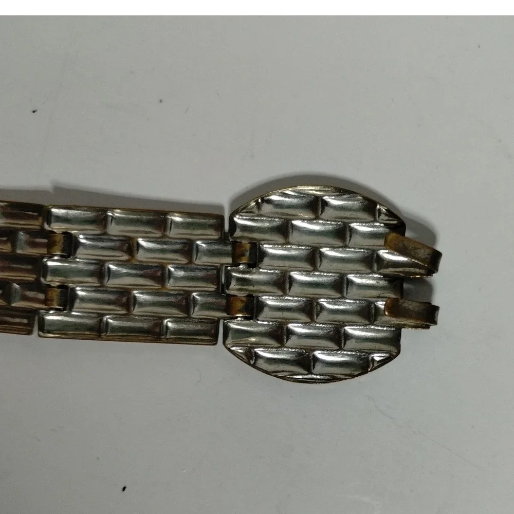 Vintage‎ Silver Tone Brick Link Metal Chain Belt Double Hook Closure 29.5 Inch